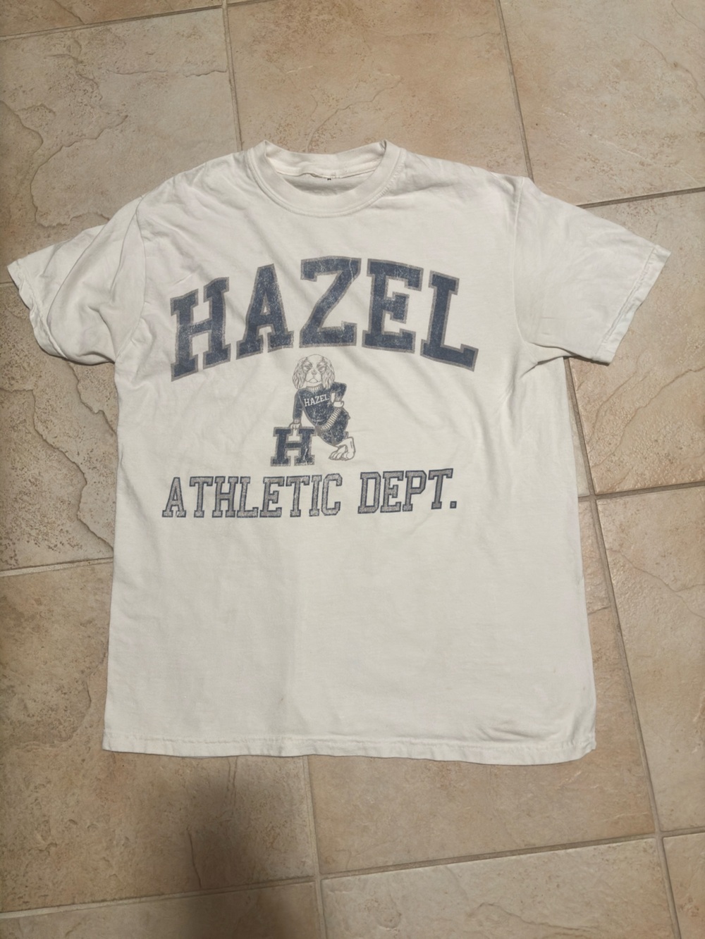HAZEL Athletic Dept. White Graphic Tee. Worn once.